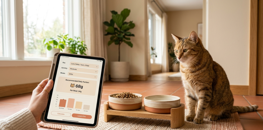 calculadora de ração para gatos