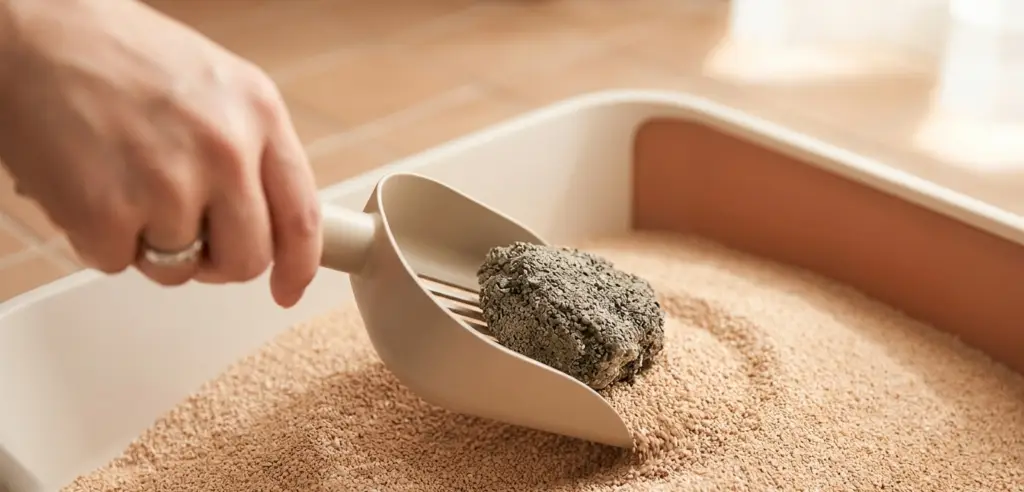 como limpar a caixa de areia do gato