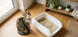 como limpar a caixa de areia do gato